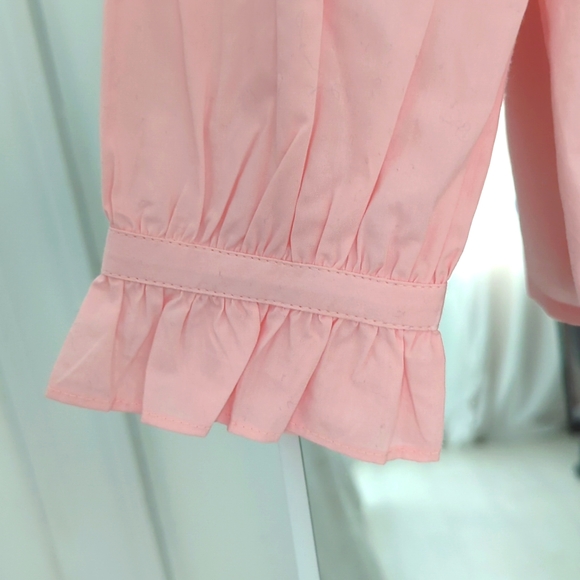 J.Crew Pink Ruffle Button Up / Button Down - Picture 5 of 6